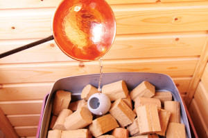 Stones on a sauna stove