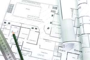 Photo by Melissa Brown Architect rolls and plans.architectural plan,technical project d