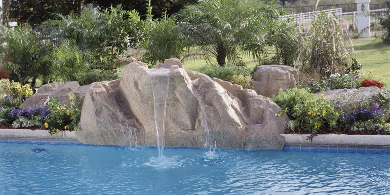 Artificial rock features can be added to new or existing pools and can be used on various pool types (e.g. fibreglass, vinyl liner, and gunite).