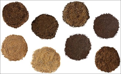 Set of Soil and Sand on White Background