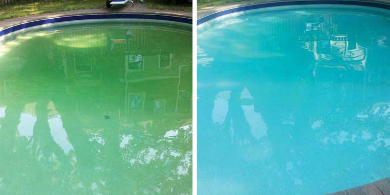 copper stains in swimming pools