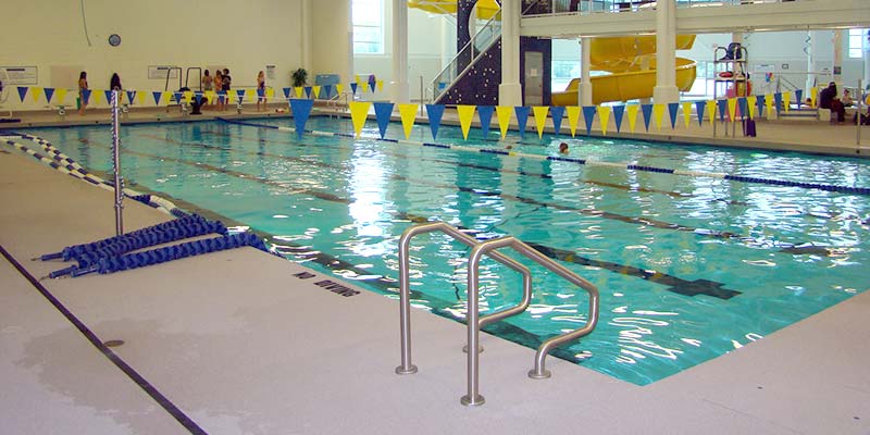 The pool deck at the Kenora Aquatics Centre in Kenora, Ont., has passes slip test.