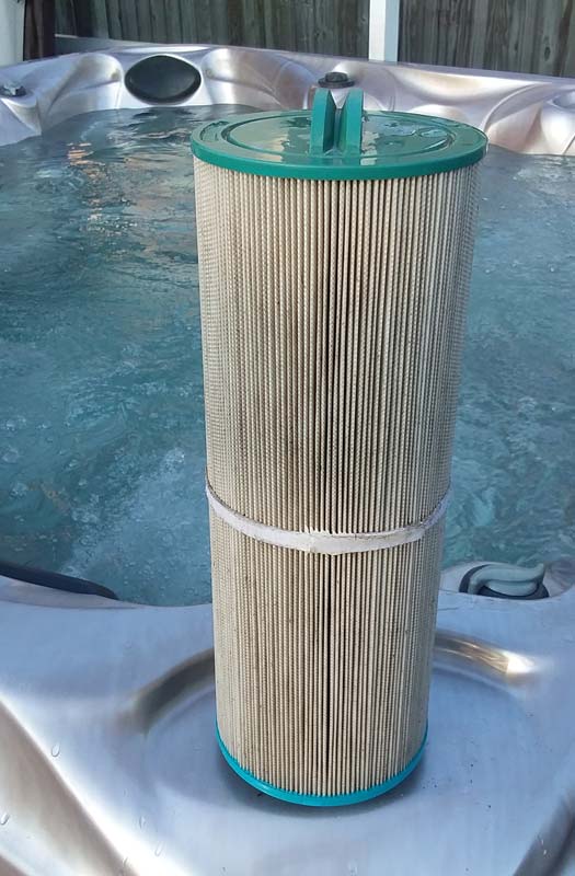 The hot tub filter should be removed and cleaned regularly.