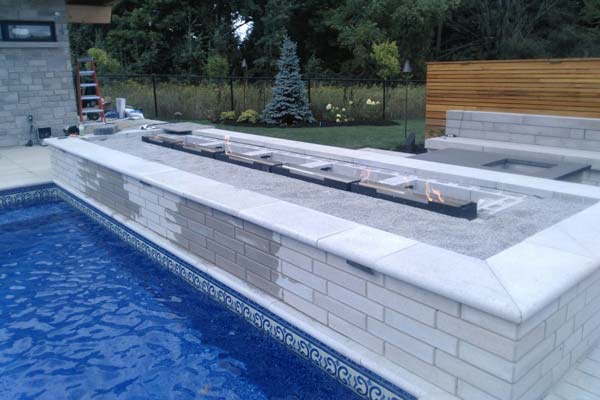 Installing a Fire and Water Feature Wall