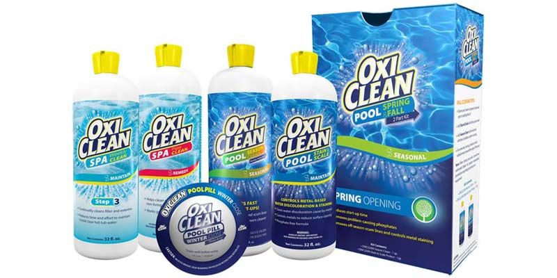 OxiClean’s pool and spa line will include six new products.