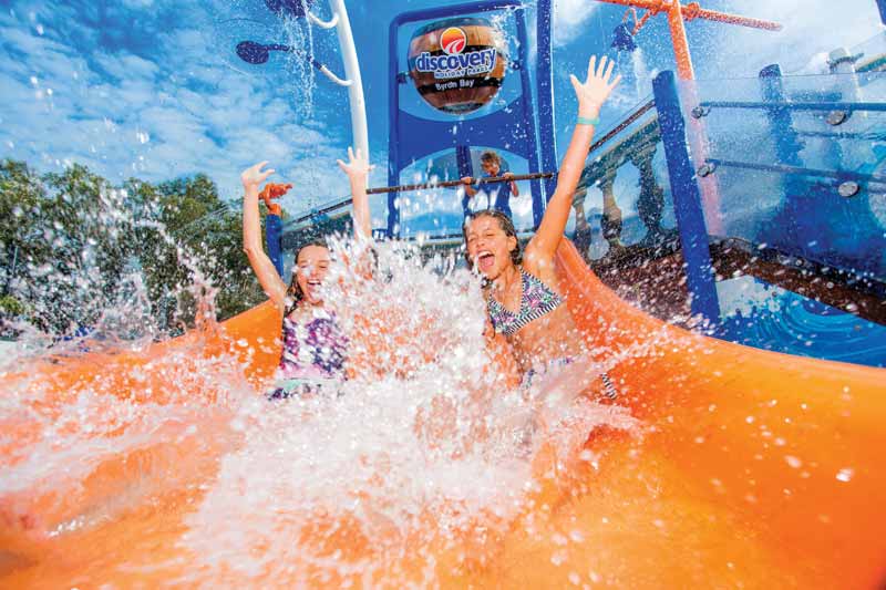 Kids and adults alike connect under the rush of the mega soaker, meet friends at the discovery stream, and build compassion taking turns at the waterslide.