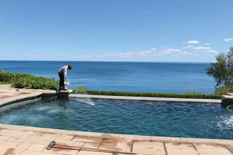 When closing the pool, shocking the water is a must to reduce the amount of contaminants.