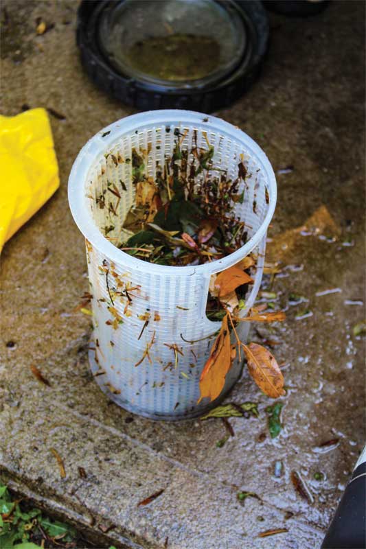 Skimmer baskets that are not cleaned regularly will become clogged with debris such as leaves, band aids, and other common waste found in pools.