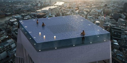 Compass Pools will design the world’s first 360-degree high-rise swimming pool in London. 