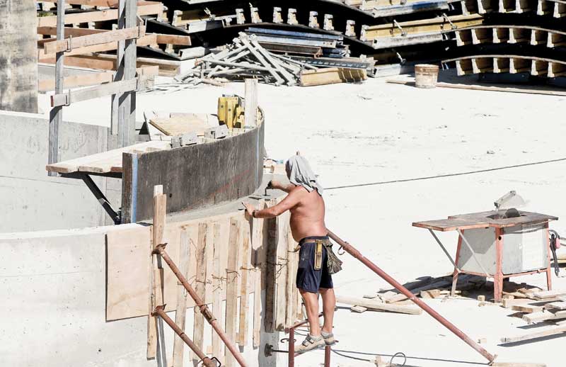 Many pool builders prefer to work shirtless in the hot summer; however, if they do not use sunscreen, this can pose a dangerous health concern.