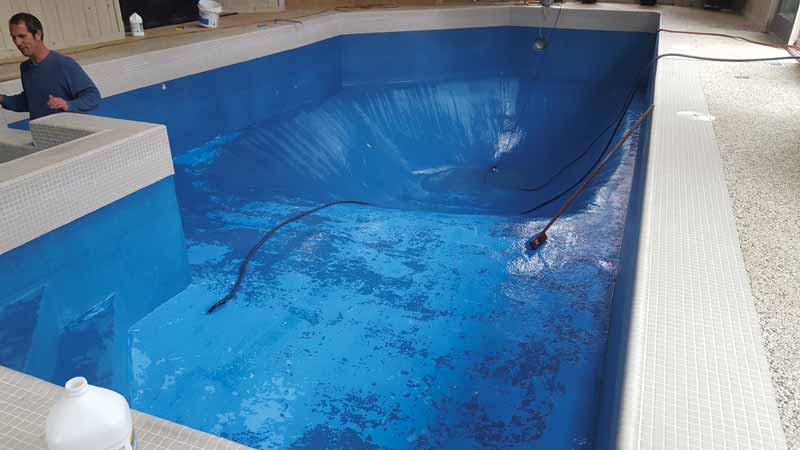 Painting the pool blue