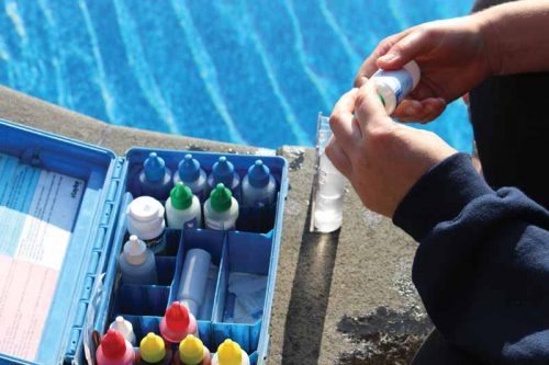 Pool professionals should perform the following recommended tests before closing: metals, all water balance values (i.e. pH, total alkalinity, calcium hardness, and total dissolved solids [TDS]), and phosphate levels.