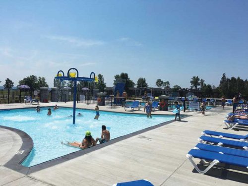 The pool for the younger kids was specifically designed with a gentle, beach-like entry to allow them to enter at their own pace.