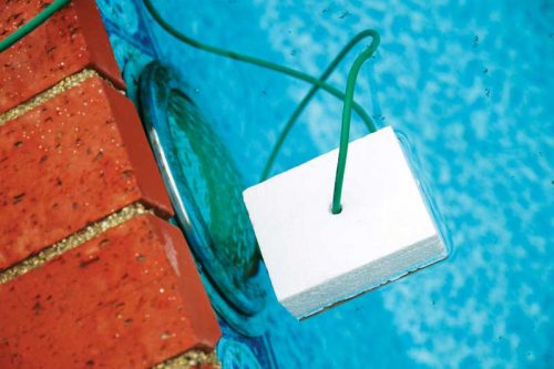 It is important to remember the float can serve as a ground source and show a false positive reading. Therefore, the author advises placing the float near an area that has been previously cleared of a leak, such as a pool light, ladder, or skimmer.