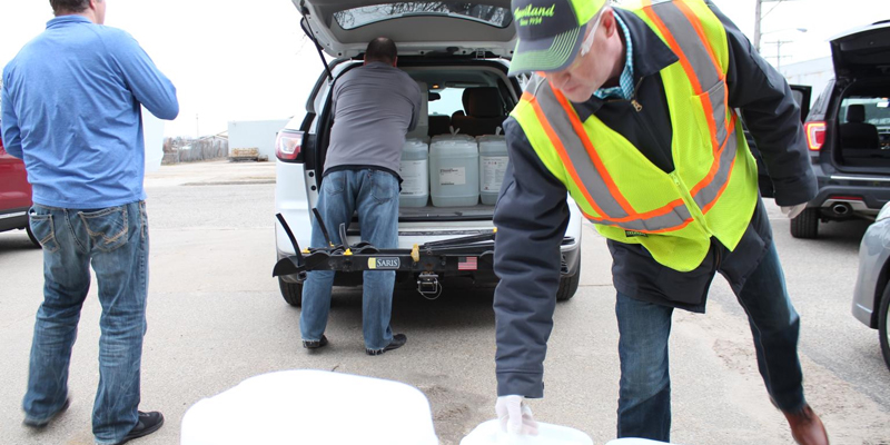 Haviland’s team has used their creativity to produce up to 1892 L (500 gal) per week of a sanitizer packaged in 18.9-L (5-gal) bulk containers to deliver them to several community organizations in critical need.