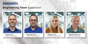 Automatic Pool Covers has hired four new engineers—Lance Delp, Sophie Lutes, Leonard Baker, and Jimmy Redstone.