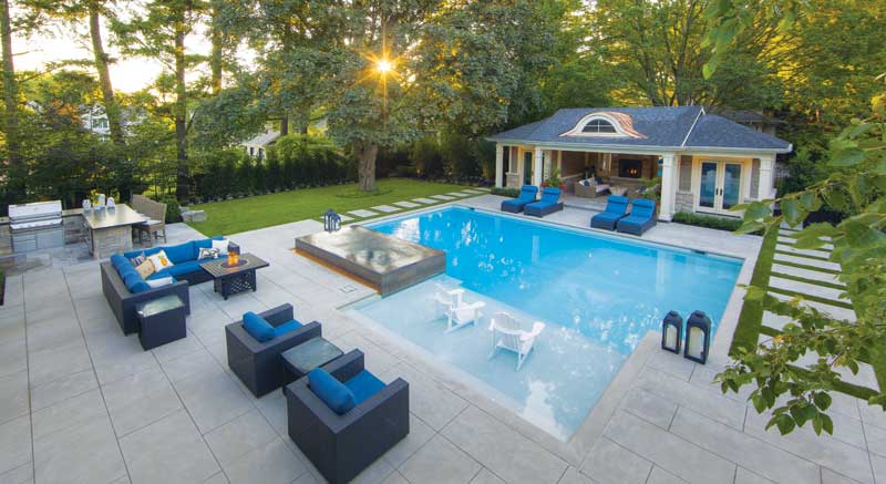 With a keen eye for design, the homeowners worked with Betz Pools to transform their backyard into a multi-functional entertainment space.