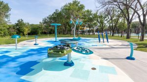 Spray pad at Wascana Pool.