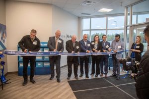 Group image (left to right): Loyalist mayor Jim Hegadorn; members of provincial parliament, Ric Bresee, Warden Henry Hogg, and Scott Rajeski; Latham president and CEO, Melissa Feck; Latham chief human resources officer, Sanjeev Bahl; Latham chief operating officer, Sanjay Jain; director of fibreglass operations, Latham Canada, Lindsay Bender.