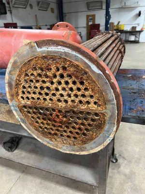 The tube bundle within this damaged heat exchanger obviously will not perform as designed.