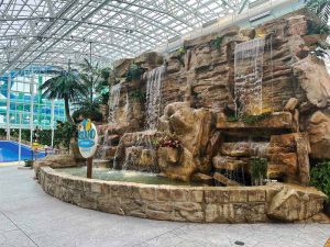 Water feature at the entrance of The Island Waterpark in Atlantic City. Photos courtesy Rico Rock