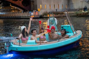 A new electric hot tub boat is making waves in the leisure and rental market, combining the relaxation of a hot tub with the mobility of a boat. 