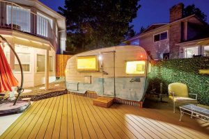 Hampton Pools and Landscape embarked on a journey to revive a 1958 Shasta Airflyte trailer into a unique pool house.