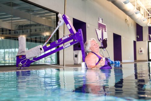 senior woman in a swimming pool 